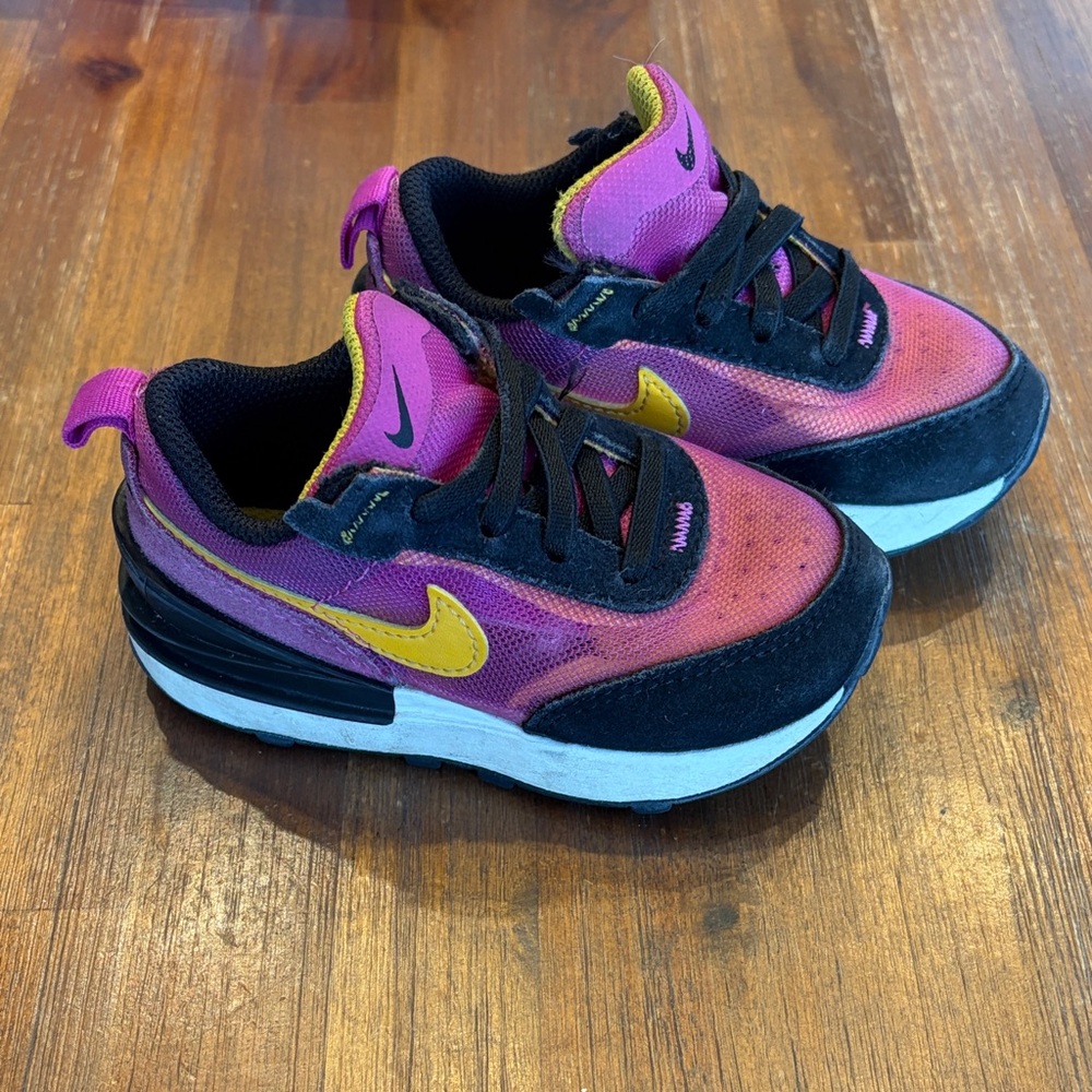 Nike Waffle One Baby/Toddler Sneakers, 6c, fuschia/black/yellow